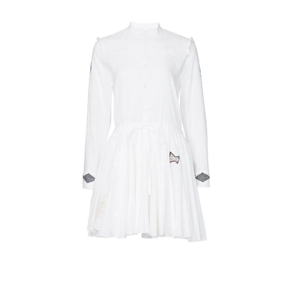 Zadig & Voltaire White Ranil Embroidered Cotton Mini Dress Size S - Picture 8 of 8
